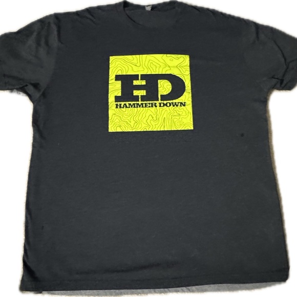 EUC Dark Gray Hammer Down T-Shirt with Yellow Logo - Picture 1 of 3